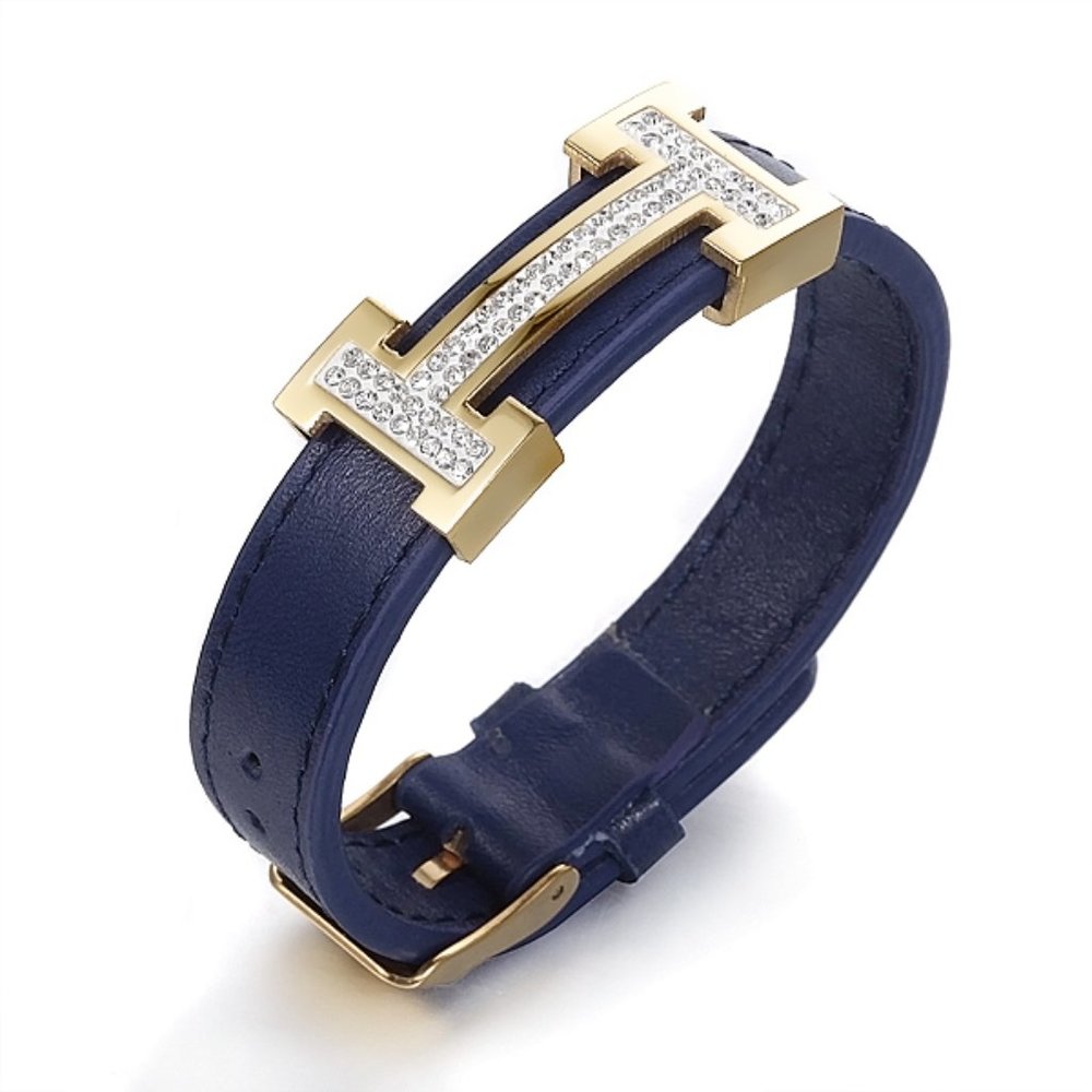 316L Fancy Stainless steel & Leather Bracelet